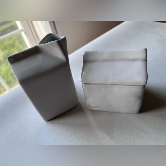 Fitz and Floyd Sugar Bowl and Creamer Everyday White Porcelain - Picture 2 of 6